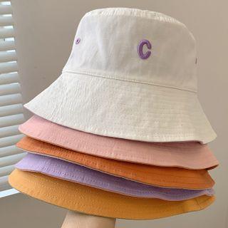 Lettering Embroidered Reversible Bucket Hat