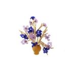 Fashion And Elegant Plated Gold Iris Flower Vase Brooch Golden - One Size