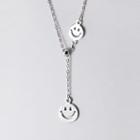 Smiley Face Layered Necklace S925 Sterling Silver - As Shown In Figure - One Size