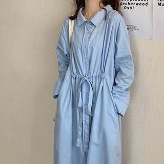 Drawstring Midi Shirtdress