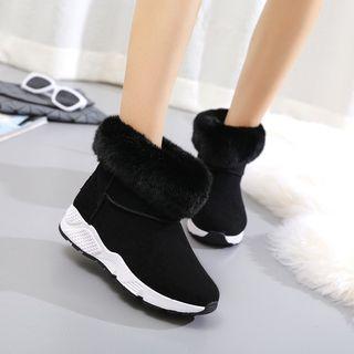 Platform Fleece-lining Short Boots