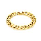Fashion Personality Plated Gold Wide Version Geometric Snake Bone Bracelet Golden - One Size