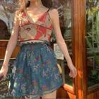 High-waist Floral Chiffon Skirt