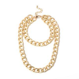 Chain Layered Necklace 2736 - Gold - One Size