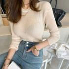 Fitted Linen Blend Knit Top