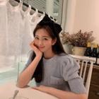 Puff-shoulder Fuzzy Shift Dress