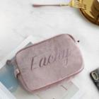 Lettering Velvet Makeup Pouch