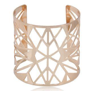 Geometric Cutout Alloy Open Bangle