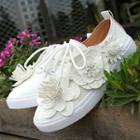 Flower Accent Lace Up Shoes