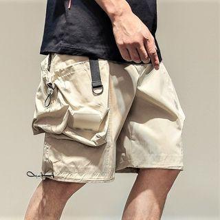 Drawstring-cuff Wide-leg Shorts