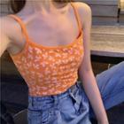 Print Slim-fit Camisole Top Orange - One Size