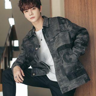 Button-up Lettering Jacket