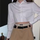 Plain Crop Shirt / Belted Mini Skirt / Shorts