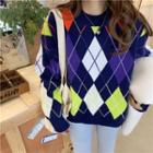 Geometric Loose-fit Sweater As Figure - One Size