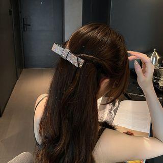 Rhinestone Hair Clip Black - One Size