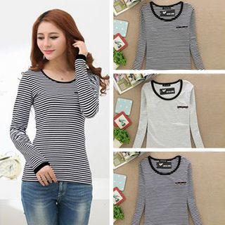 Stand-collar Short-sleeve T-shirt