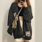 Patched Zip-up Hoodie
