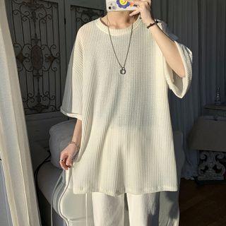 3/4-sleeve Waffle T-shirt