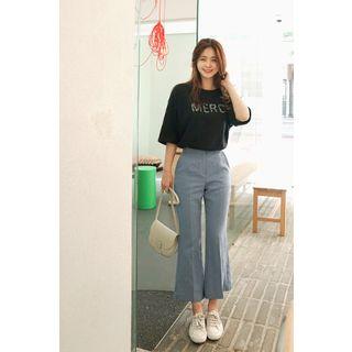 Boot-cut Linen Dress Pants