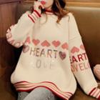 Heart Detail Sweater Off-white - One Size