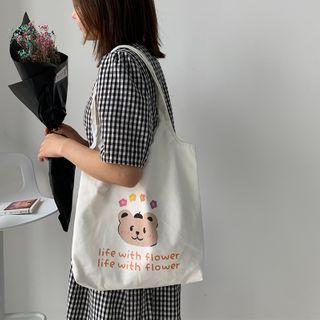 Reversible Cartoon Print Shopper Bag As Shown In Figure - One Size