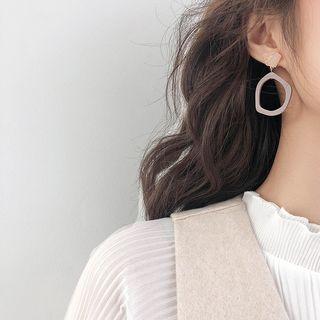 Geometric Resin Hoop Earring