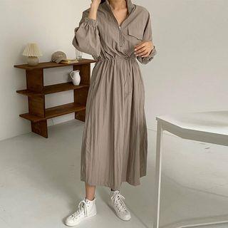 Drawcord Maxi Anorak Dress