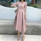Short-sleeve Mesh Shirt Dress