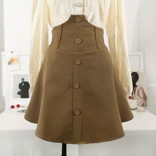 Ultra High-waist Buttoned Mini Skirt