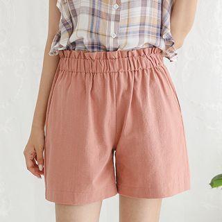 Frilled Pocket-side Wide-leg Shorts