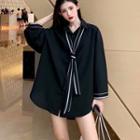 Long-sleeve Blouse With Necktie