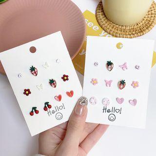 6 Pair Set: Ceramic / Alloy Earring (various Designs)