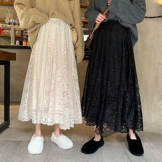 Lace Cutout A-line Skirt