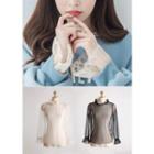 Frilled See-through Tulle Top