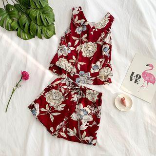 Set: Printed Tank Top + Wide Leg Shorts (various Designs)