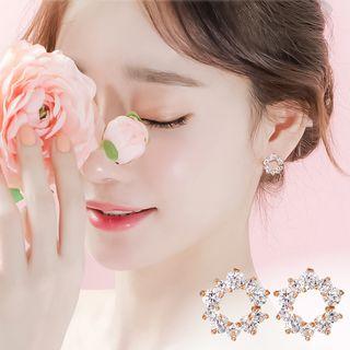 Rhinestone Hoop Earring 01 - One Size