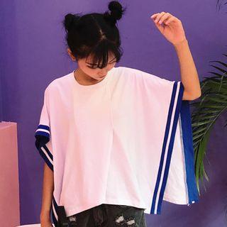 Stripe Trim Poncho