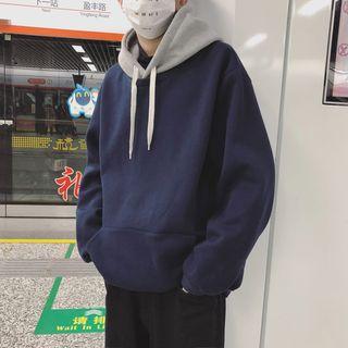 Color-block Hooded Sweater