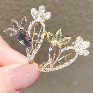 Carrot Faux Crystal Rhinestone Hair Clip
