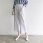 Dual-pocket Wide-leg Linen Pants