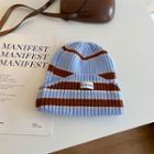 Striped Ribbed Knit Beanie
