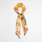 Patterned Silk Scarf Yellow - One Size