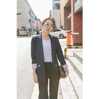 Double-breasted Stripe-trim Jacket