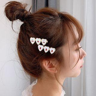 Glaze Strawberry / Cherry Heart Hair Clip