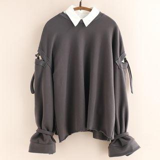 Buckle Detail Cutout Pullover