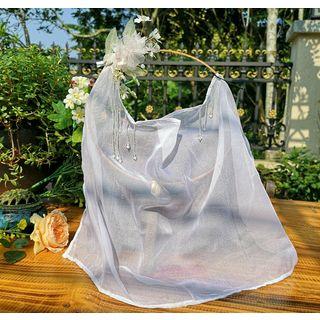 Retro Mesh Veil Photography Props Mesh Veil & Tassel Hair Clip - One Size