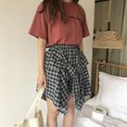 Bow Plaid Mini Skirt