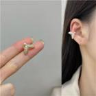 Whale Tail Rhinestone Faux Pearl Cuff Earring 1 Pc - Cuff Earring - Gold - One Size