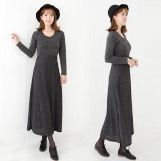 Round-neck A-line Long Dress