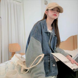 Loose-fit Denim Jacket Blue & Gray - One Size